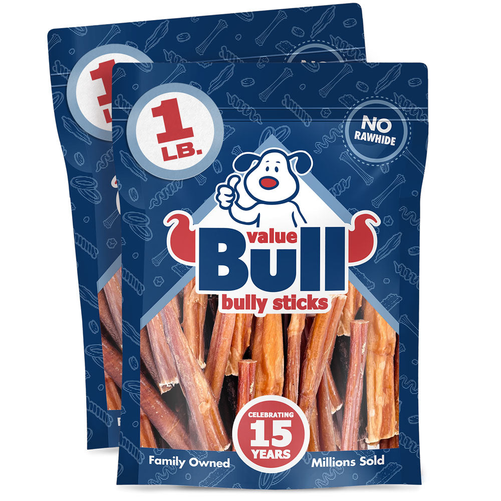 ValueBull Bully Sticks Dog Chews, 3-5 Inch, 2 Pounds - Shorties - 2 Pound