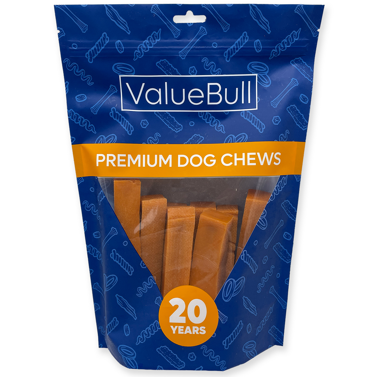 ValueBull Himalayan Yak Cheese Dog Chews, Pumpkin, Large, 10 Count - Pumpkin - 10 Bars