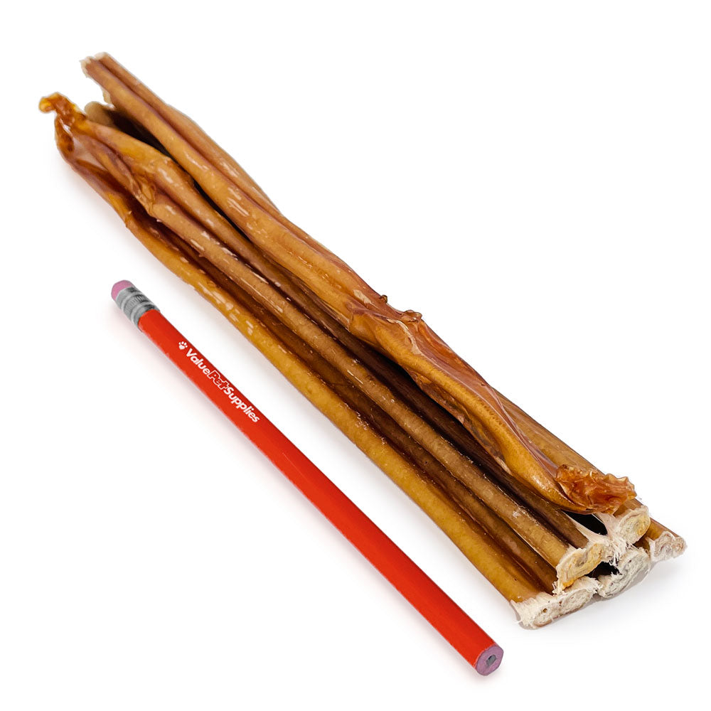 ValueBull USA Bully Sticks for Small Dogs, Thin 12 Inch, 10 Count - Thin - 10 Sticks