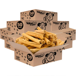 ValueBull USA Retriever Rolls, Premium Thick Cut Rawhide, Medium 5-6 Inch, Smoked, 400 Count Wholesale Pack - 400 Count,Medium