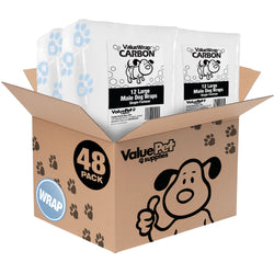 ValueWrap Male Wraps, Disposable Dog Diapers, Carbon, 1-Tab Large, 48 Count - 48 Count,Large