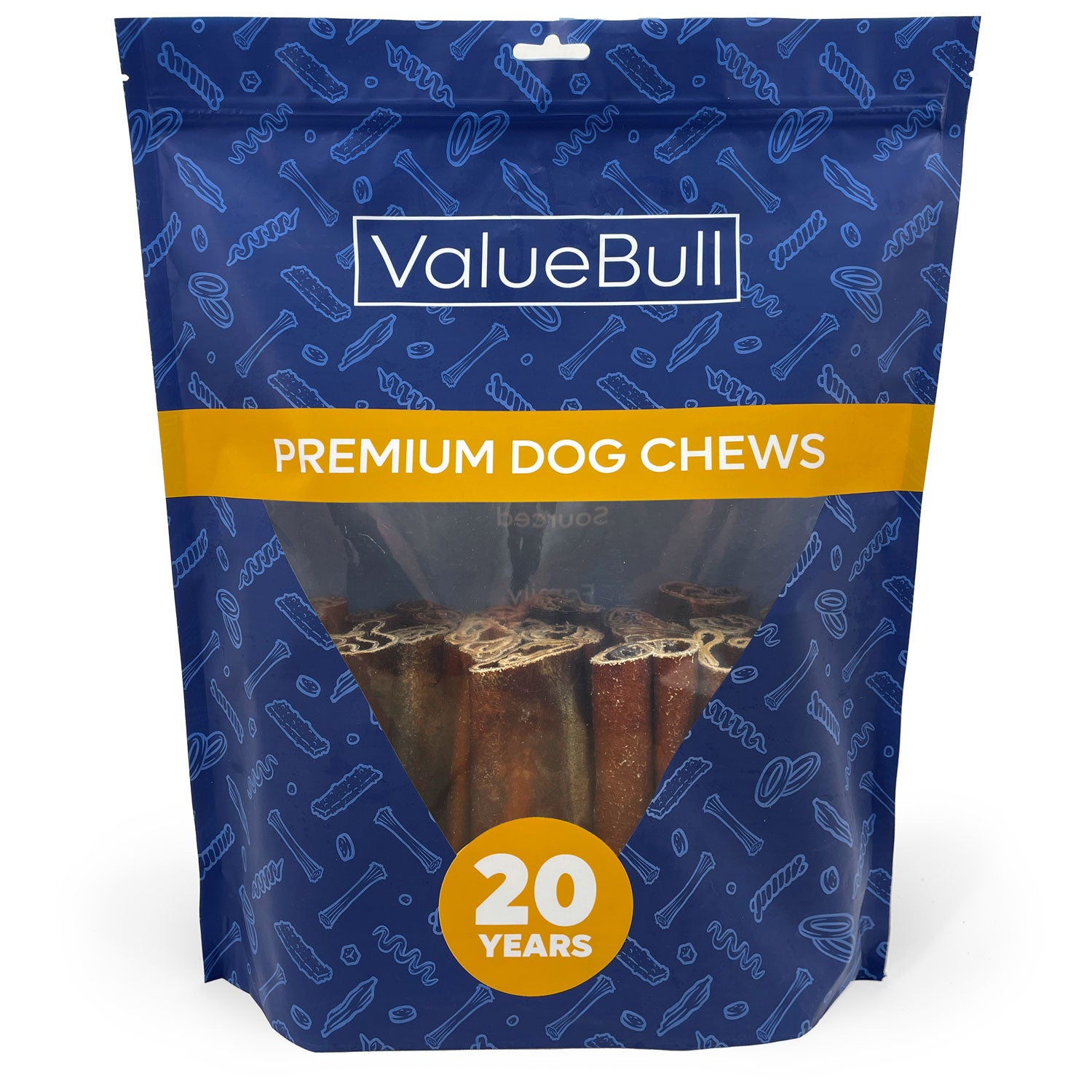 ValueBull Collagen Sticks for Dogs, 6 Inch Super Jumbo Chews, Natural Long-Lasting Dog Treats, 25 Count - X-Jumbo - 25 Sticks