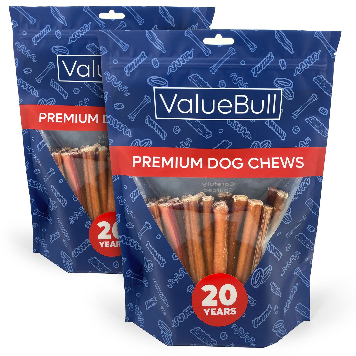 ValueBull Bully Sticks for Large Dogs, Thick 6 Inch, 50 Count - Thick - 50 Sticks