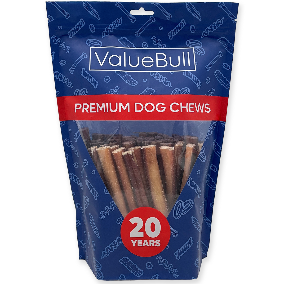 ValueBull Odor Free Bully Sticks for Dogs, Medium 6 Inch, 50 Count - 50