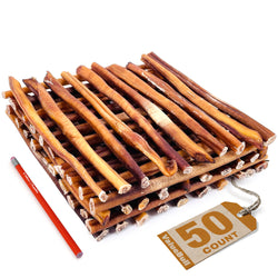 ValueBull USA Bully Sticks for Large Dogs, Thick 12 Inch, 50 Count - Thick - 50 Sticks