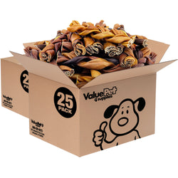 ValueBull Collagen Braided Sticks for Dogs, 6 Inch Thick Chews, Natural Long-Lasting Dog Treats, 50 Count Bulk Pack - Thick - 50 Braids