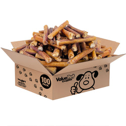 ValueBull Bully Sticks for Large Dogs, Jumbo 6 Inch, 100 Count Bulk Pack - Jumbo - 100 Sticks