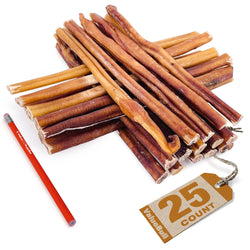 ValueBull USA Bully Sticks for Large Dogs, Thick 12 Inch, 25 Count - Thick - 25 Sticks