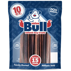 ValueBull Collagen Sticks for Small Dogs, 12 Inch Thin Chews, Natural Dog Treats, 10 Count - Thin - 10 Sticks