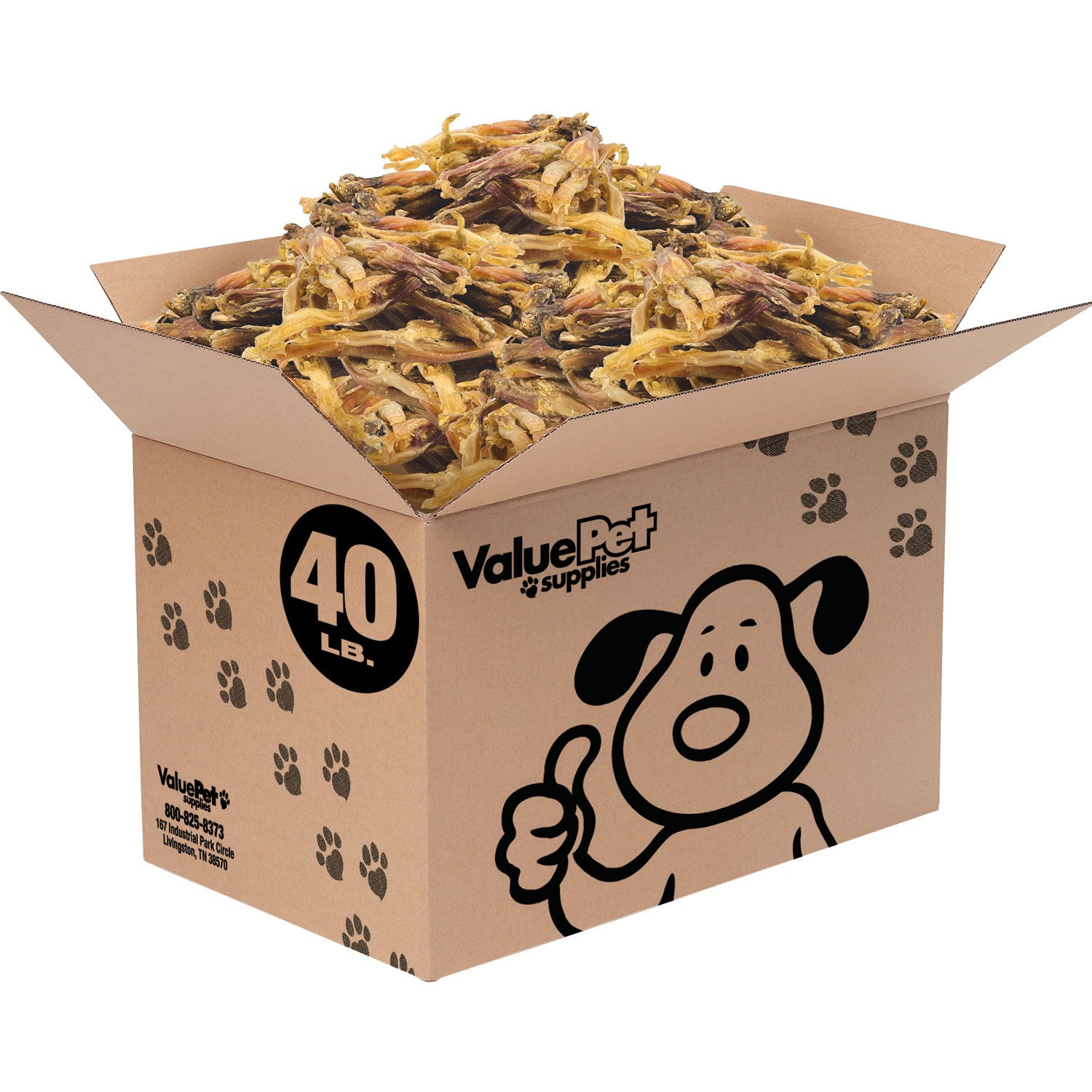 ValueBull Beef Tendons for Dogs, Varied Shapes, 40 Pound Wholesale Pack