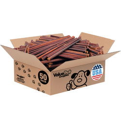 ValueBull USA Collagen Sticks for Small Dogs, 12 Inch Thin Chews, Natural Dog Treats, 50 Count Bulk Pack