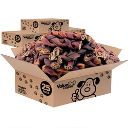 ValueBull USA Collagen Braid Beef Large Dog Chews, Jumbo 6 Inch 100 Count Bulk - Jumbo - 100 Braids
