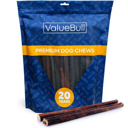 ValueBull Collagen Sticks for Dogs, 12 Inch Thick Chews, Natural Long-Lasting Dog Treats, 25 Count - Thick - 25 Sticks