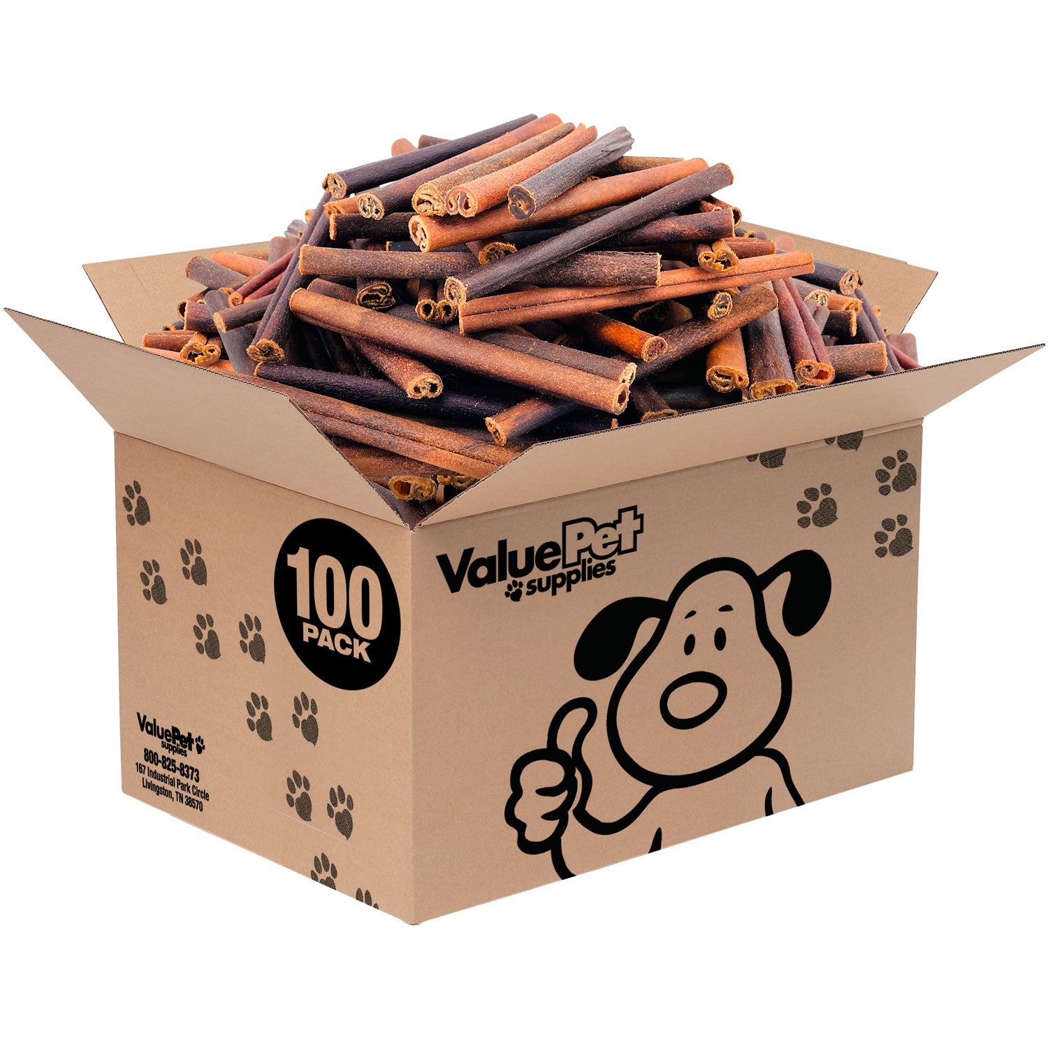 ValueBull Collagen Sticks for Dogs, 6 Inch Medium Chews, Natural Long-Lasting Dog Treats, 100 Count Bulk Pack - Medium - 100 Sticks