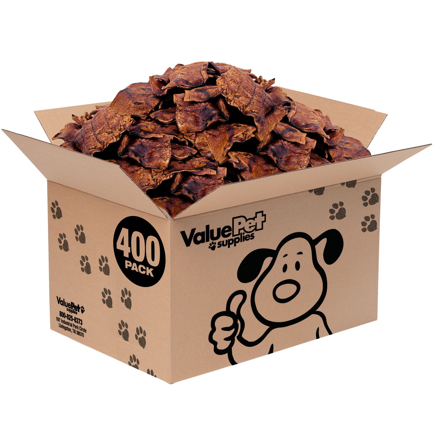 ValueBull USA Rawhide Chips, Natural Beef Flavor, 400 Count Bulk Pack - Beef - 400 Chips