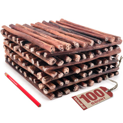 ValueBull Bully Sticks for Large Dogs, Thick 12 Inch, 100 Count - Thick - 100 Sticks