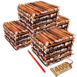 ValueBull USA Bully Sticks for Large Dogs, Thick 6 Inch, 400 Count Wholesale Pack