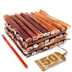 ValueBull USA Bully Sticks for Large Dogs, Thick 6 Inch, 50 Count - Thick - 50 Sticks