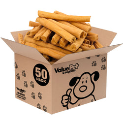 ValueBull USA Retriever Rolls, Premium Thick Cut Rawhide, Thick 9-10 Inch, Smoked, 50 Count Bulk Pack