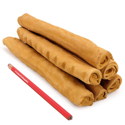 ValueBull USA Retriever Rolls, Premium Thick Cut Rawhide, Thick 9-10 Inch, Smoked, 50 Count Bulk Pack