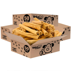 ValueBull USA Retriever Rolls, Premium Thick Cut Rawhide, Medium 5-6 Inch, Smoked, 200 Count Bulk Pack