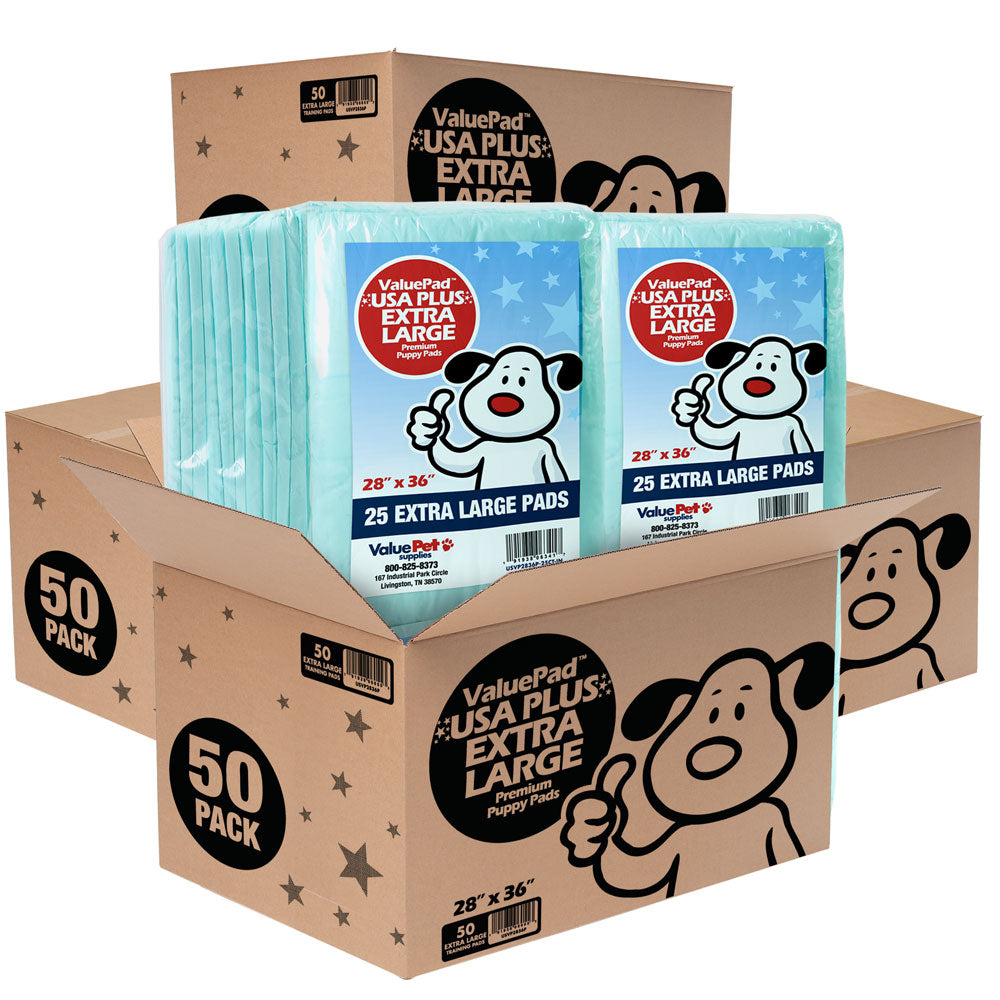 ValuePad USA Plus Puppy Pads, Extra Large 28x36 Inch, 200 Count Bulk Pack