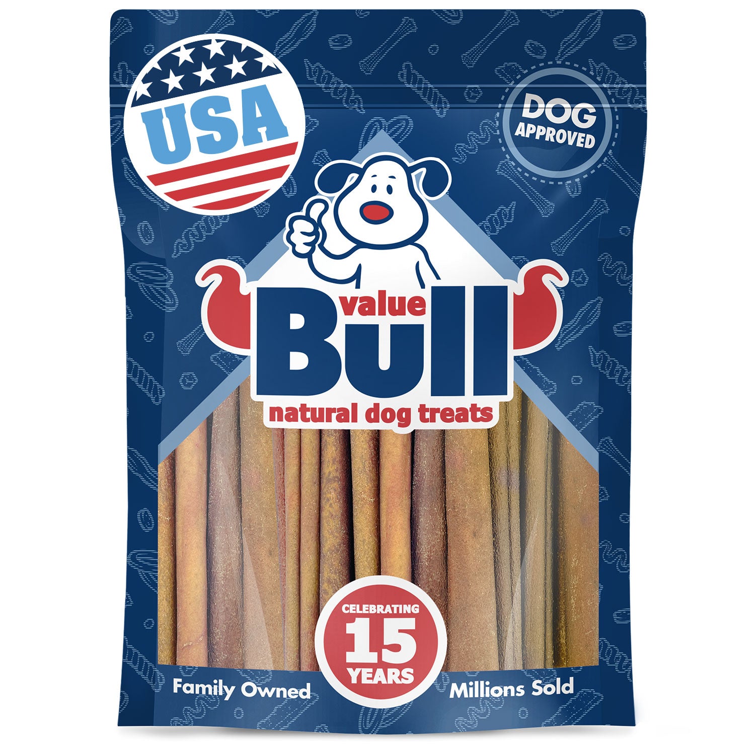 ValueBull USA Collagen Sticks for Dogs, 4-6 Inch Varied Chews, Natural Long-Lasting Dog Treats, 1 Pound