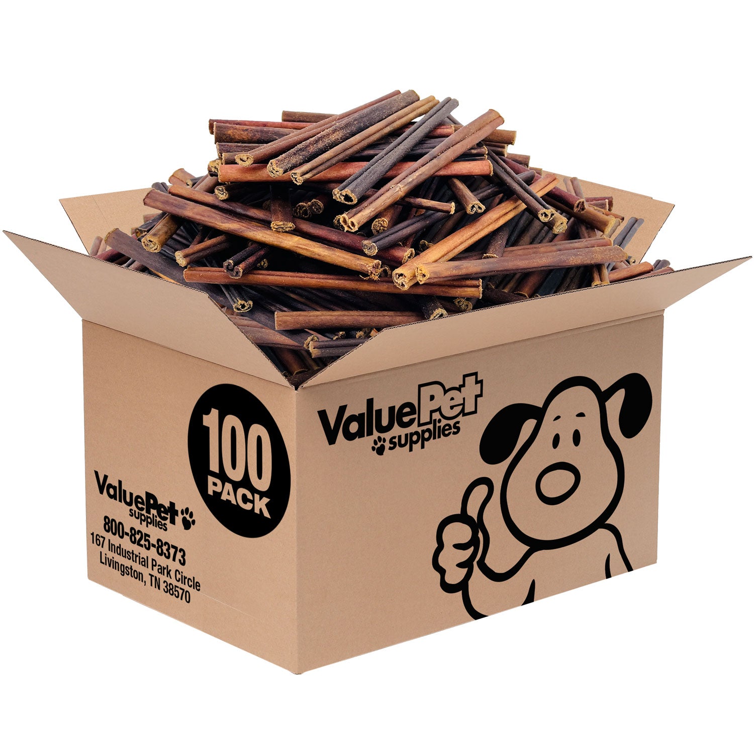 ValueBull USA Collagen Sticks for Small Dogs, 6 Inch Extra Thin Chews, Natural Dog Treats, 100 Count Bulk Pack