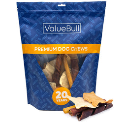 ValueBull USA Collagen Dog Chews, Fun Shapes Variety Mix, Natural Long-Lasting Dog Treats, 1 Pound