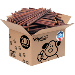 ValueBull USA Collagen Sticks for Small Dogs, 12 Inch Thin Chews, Natural Dog Treats, 200 Count Bulk Pack