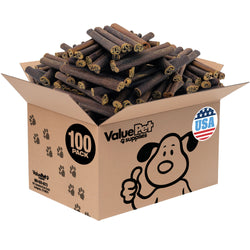 ValueBull USA Collagen Sticks for Dogs, 6 Inch Thick Chews, Natural Long-Lasting Dog Treats, 100 Count Bulk Pack