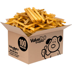 ValueBull USA Collagen Sticks for Small Dogs, 6 Inch Thin Chews, Natural Lightly Smoked Dog Treats, 100 Count BULK PACK