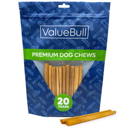 ValueBull USA Collagen Sticks for Small Dogs, 6 Inch Thin Chews, Natural Lightly Smoked Dog Treats, 10 Count
