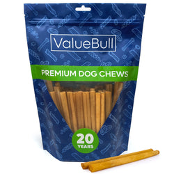 ValueBull USA Collagen Sticks for Small Dogs, 6 Inch Thin Chews, Natural Lightly Smoked Dog Treats, 50 Count
