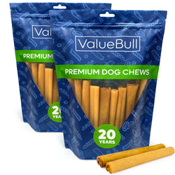 ValueBull USA Collagen Sticks for Dogs, Lightly Smoked, 6 Inch Thick Chews, 50 Count