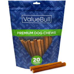 ValueBull Buffalo Collagen Sticks for Dogs, 6 Inch Medium Chews, Natural Long-Lasting Dog Treats, 10 Count