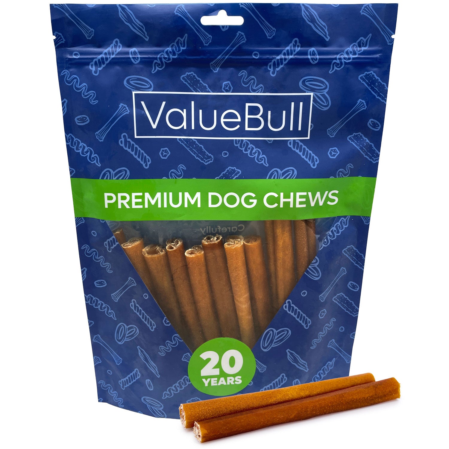 ValueBull Buffalo Collagen Sticks for Dogs, 6 Inch Medium Chews, Natural Long-Lasting Dog Treats, 10 Count