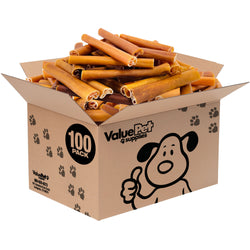 ValueBull Buffalo Collagen Sticks for Dogs, 6 Inch Thick Chews, Natural Long-Lasting Dog Treats, 100 Count Bulk Pack
