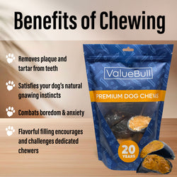 ValueBull Cheese Stuffed Beef Hooves Dog Chews, 10 Count