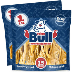 ValueBull Cheek Slices, Premium Lamb Dog Chews, Varied Shapes, 5-6 Inch, 2 Pounds - Varied - 2 Pound