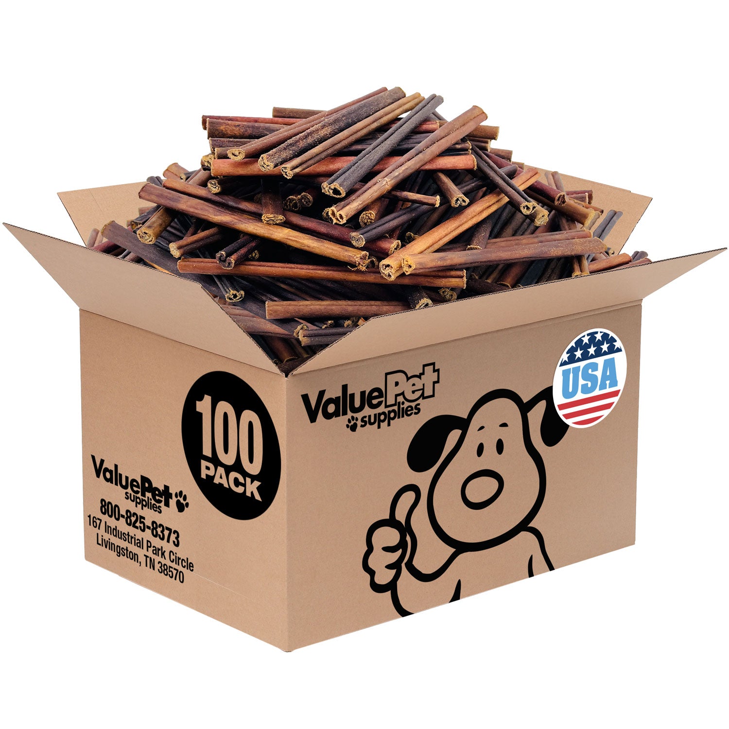 ValueBull USA Collagen Sticks for Small Dogs, 6 Inch Extra Thin Chews, Natural Dog Treats, 100 Count Bulk Pack - Extra Thin - 100 Sticks