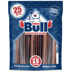 ValueBull Collagen Sticks for Small Dogs, 12 Inch Thin Chews, Natural Dog Treats, 25 Count - Thin - 25 Sticks