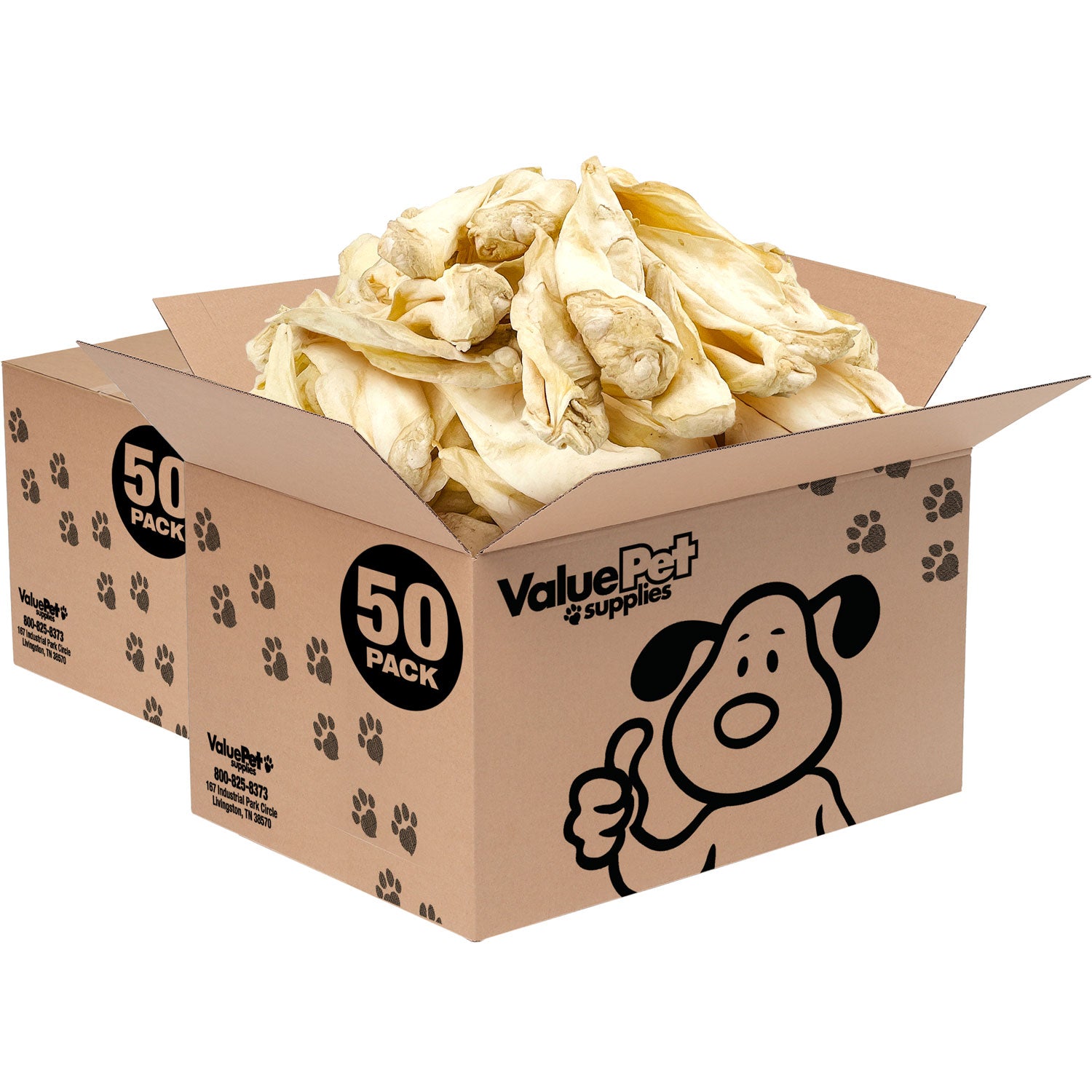 ValueBull Premium Cow Ears, 100 Count Bulk Pack