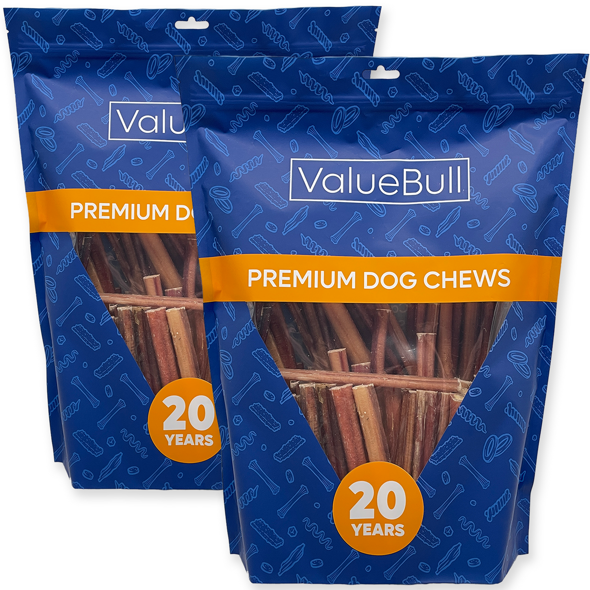 ValueBull Odor Free Bully Sticks for Dogs, Medium 6 Inch, 200 Count Wholesale Pack - 200