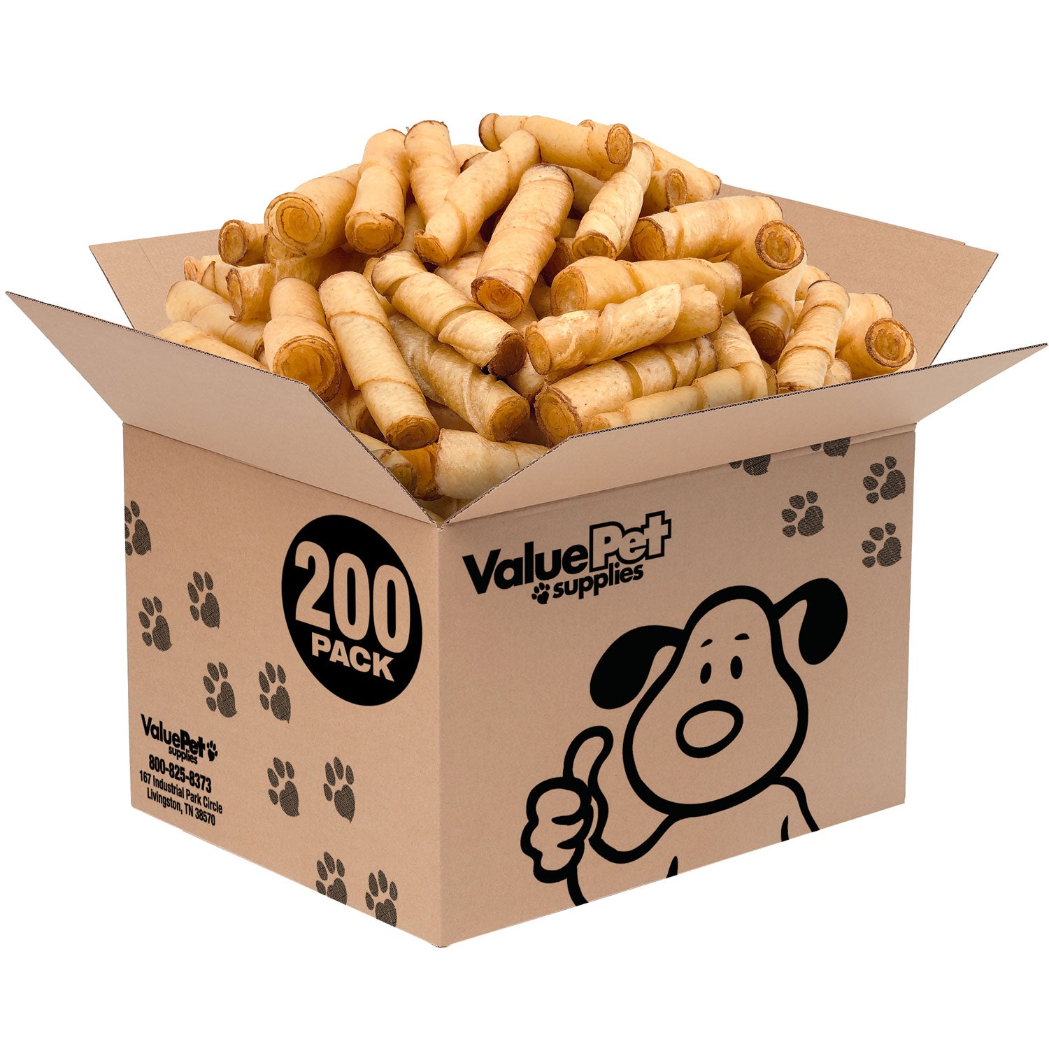 ValueBull USA Pig Skin Twist Rolls, 4-5 Inch, Smoked, 200 Count Bulk Pack - 200 Count