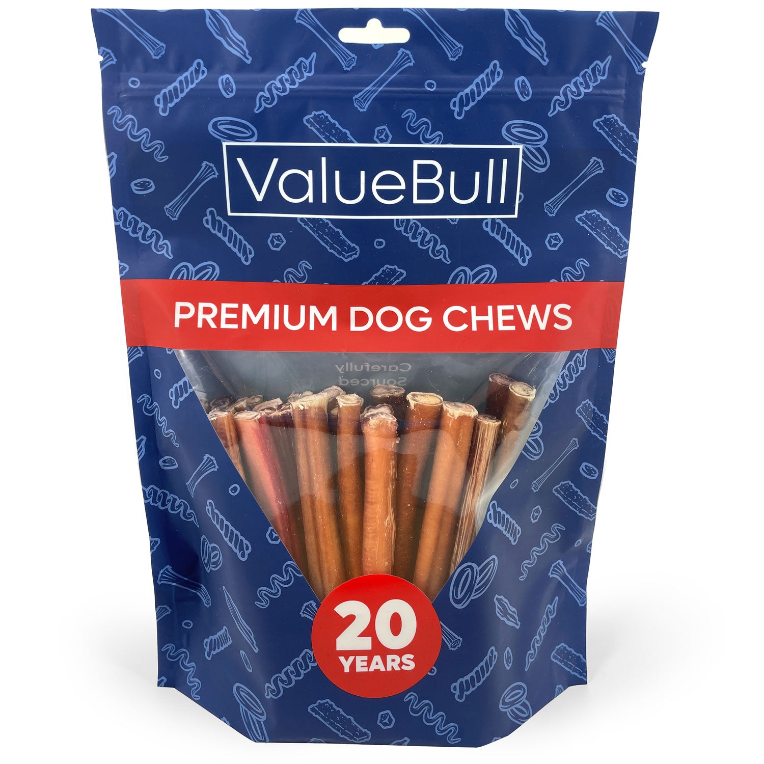 ValueBull Bully Sticks for Large Dogs, Thick 6 Inch, 25 Count - Thick - 25 Sticks