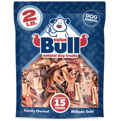 ValueBull Bully Stick Bits for Small Dogs, Natural Dog Chews, 2 Pounds - Bits - 2 Pound