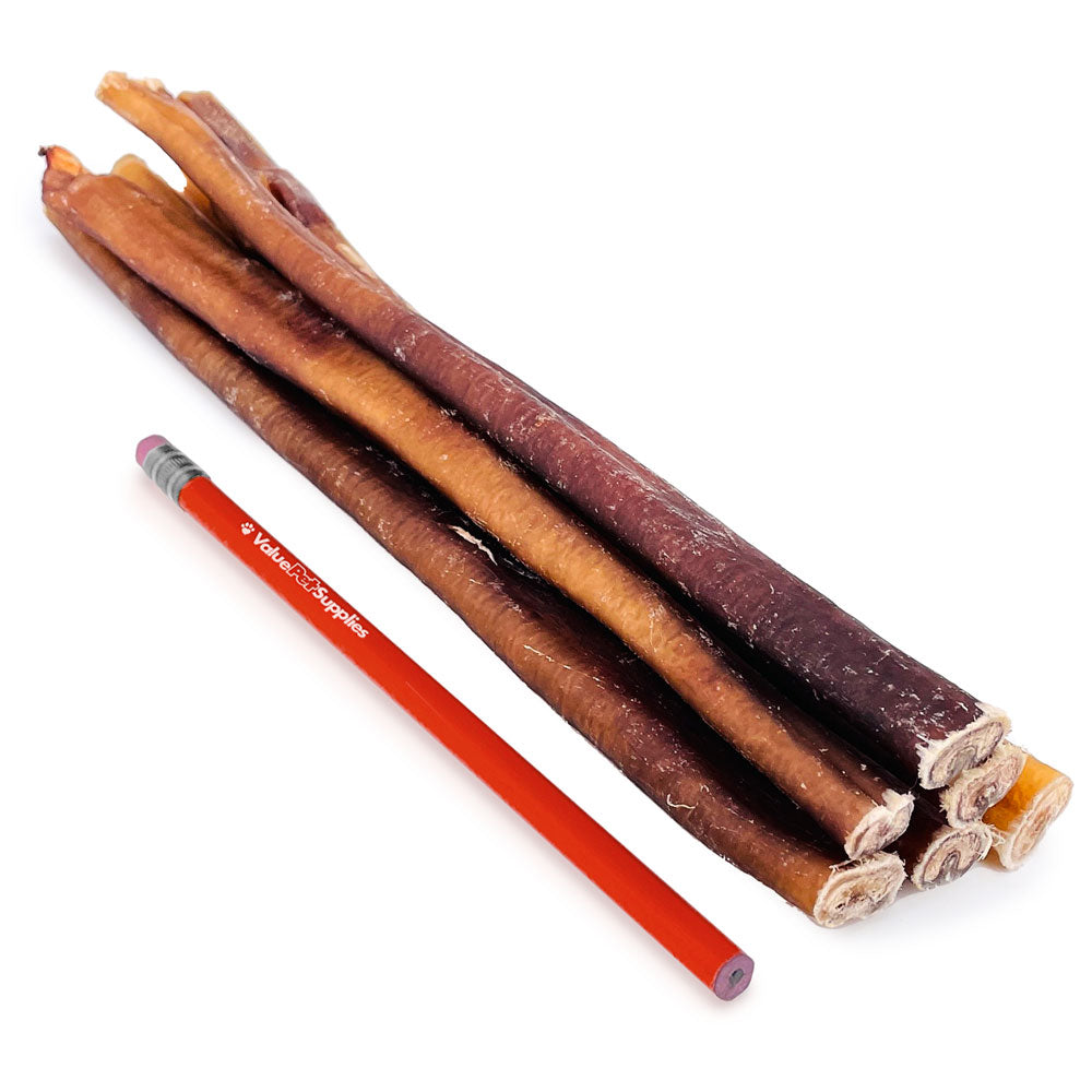 ValueBull USA Bully Sticks for Large Dogs, Thick 12 Inch, 100 Count Bulk Pack - Thick - 100 Sticks
