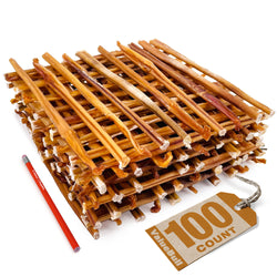 ValueBull USA Bully Sticks for Small Dogs, Thin 12 Inch, 100 Count Bulk Pack - Thin - 100 Sticks