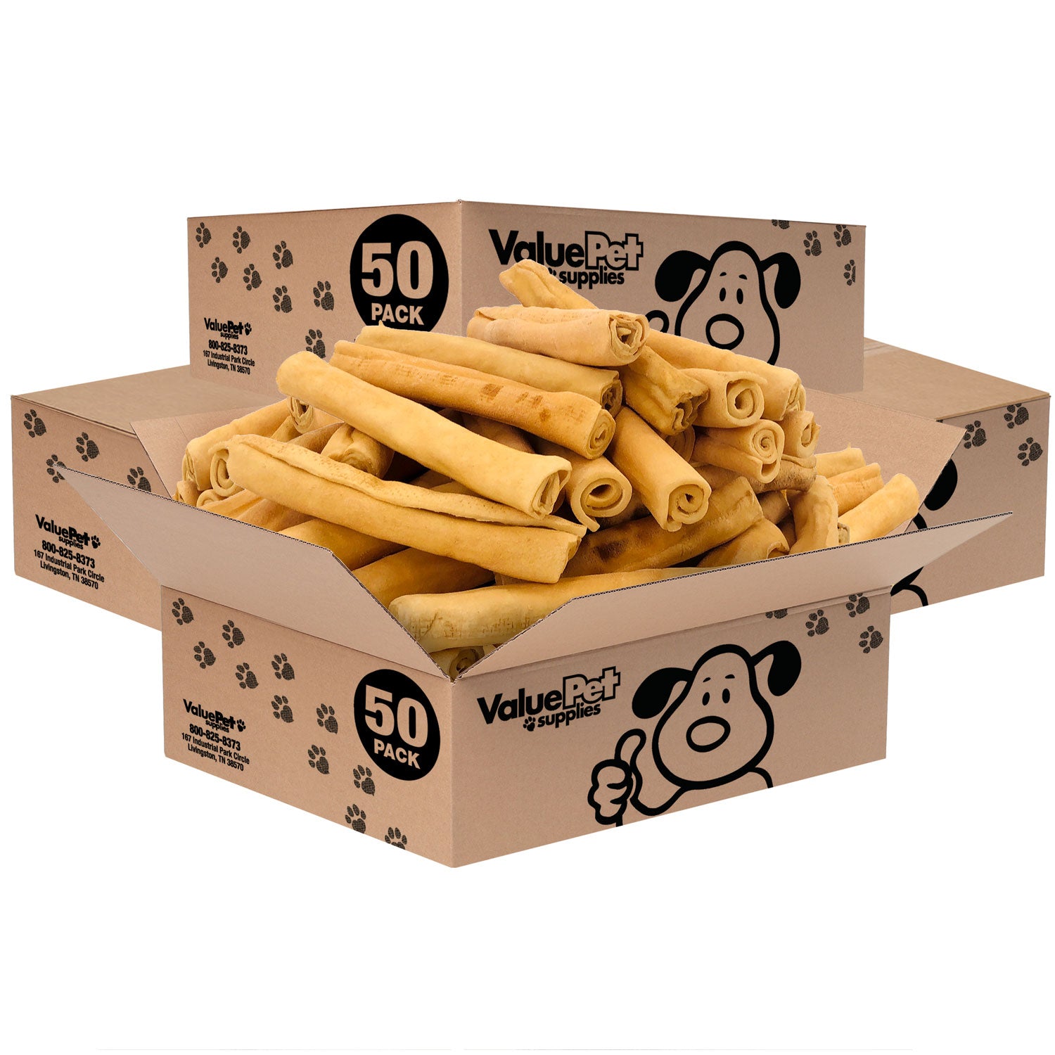 ValueBull USA Retriever Rolls, Premium Thick Cut Rawhide, Medium 5-6 Inch, Smoked, 200 Count Bulk Pack - 200 Count,Medium